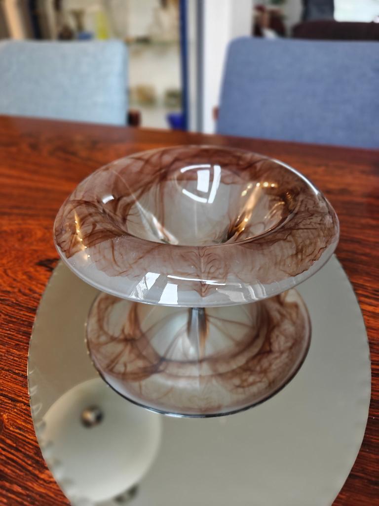 Walther & Söhne Sepia Cloud Glass fruitschaal / centerpiece, Antiek en Kunst, Antiek | Glas en Kristal, Ophalen