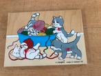 Leuk klein houten puzzeltje - spelende katjes, Ophalen of Verzenden, Zo goed als nieuw, Van hout, Minder dan 10 stukjes