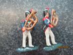 2 TINNEN SOLDAATJES MET INSTRUMENT-TROMBONE, Ophalen of Verzenden