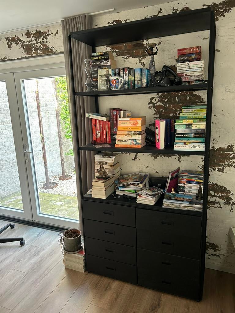 Wandkast - boekenkast 220cm x 110cm, Huis en Inrichting, Kasten | Boekenkasten, Ophalen, 100 tot 150 cm, 200 cm of meer, Zo goed als nieuw