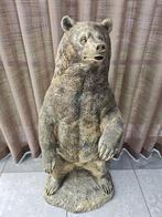 Beer beeld XL staand 119 cm goud tuinbeeld, Tuin en Terras, Ophalen of Verzenden, Nieuw, Kunststof, Dierenbeeld