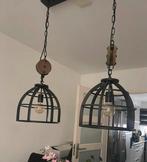Set van 2 industriële hanglampen met katrol, Ophalen of Verzenden, Zo goed als nieuw, Metaal, 75 cm of meer