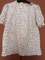 Bloemenprint blouse - Wit met rode bloemen, Verzenden, Zo goed als nieuw, Maat 38/40 (M), Wit