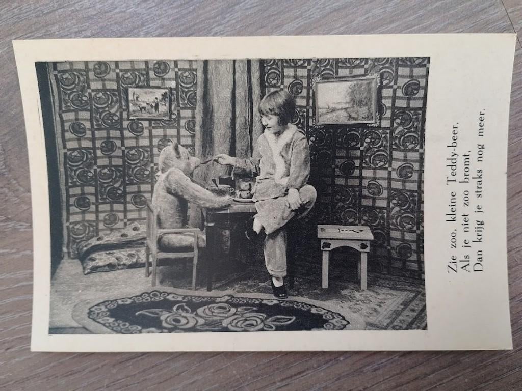 Nostalgische kinder ansichtkaart, zeer oud, met gedicht, Verzamelen, Ophalen of Verzenden, Zo goed als nieuw, Voor 1940, Prent