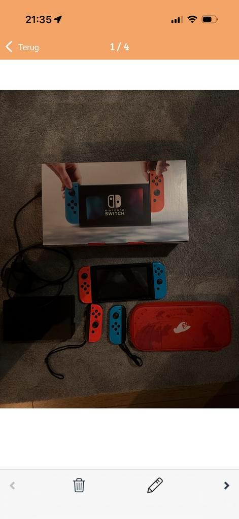 Nintendo Switch met defecte gamelezer, dock, 2 extra control, Spelcomputers en Games, Spelcomputers | Nintendo Switch, Zo goed als nieuw