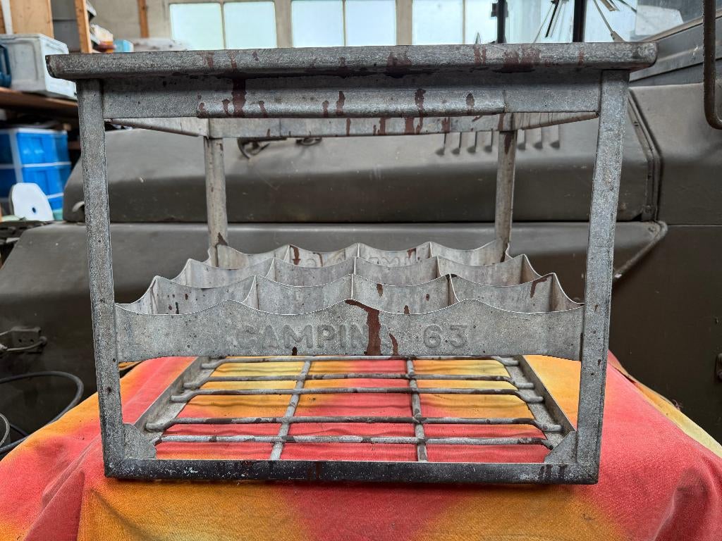 Verzinkt melkfles kratje CAMPINA 1963, Ophalen, 40 tot 60 cm, 50 tot 75 cm, Minder dan 35 cm