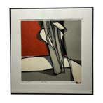 Fon Klement (1930-2000), 'Fond Rouge', boardsnede, Antiek en Kunst, Ophalen of Verzenden