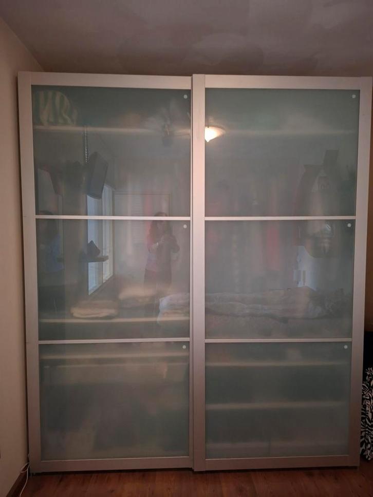 Ikea Pax kast met schuifdeuren, Huis en Inrichting, Kasten | Kledingkasten, Gebruikt, 200 cm of meer, 200 cm of meer, 50 tot 75 cm