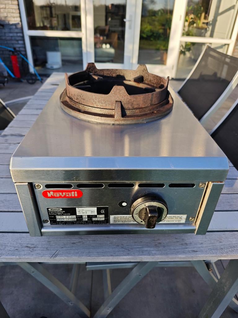 Navati professionele wokbrander 15 kW RVS, Ophalen, Gebruikt, 3 kookzones of minder, Gas