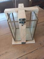 Houten windlicht met glas, Ophalen of Verzenden