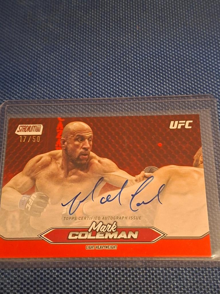 Topps Stadium Club UFC Mark Coleman On Card Auto /50, Ophalen of Verzenden, Zo goed als nieuw, Plaatje