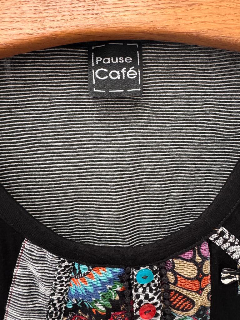 Pause Café zwart shirt korte doorzichtige mouwen maat 46, Kleding | Dames, Zwart, Zo goed als nieuw, Pause Cafe, Shirt of Top