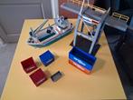 Playmobil Vrachtschip met Containers en Lader, Ophalen of Verzenden, Gebruikt