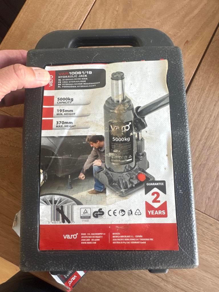 Varo Hydraulische Krik 5000kg - Koffer, Ophalen, Nieuw, Hydraulisch, Potkrik