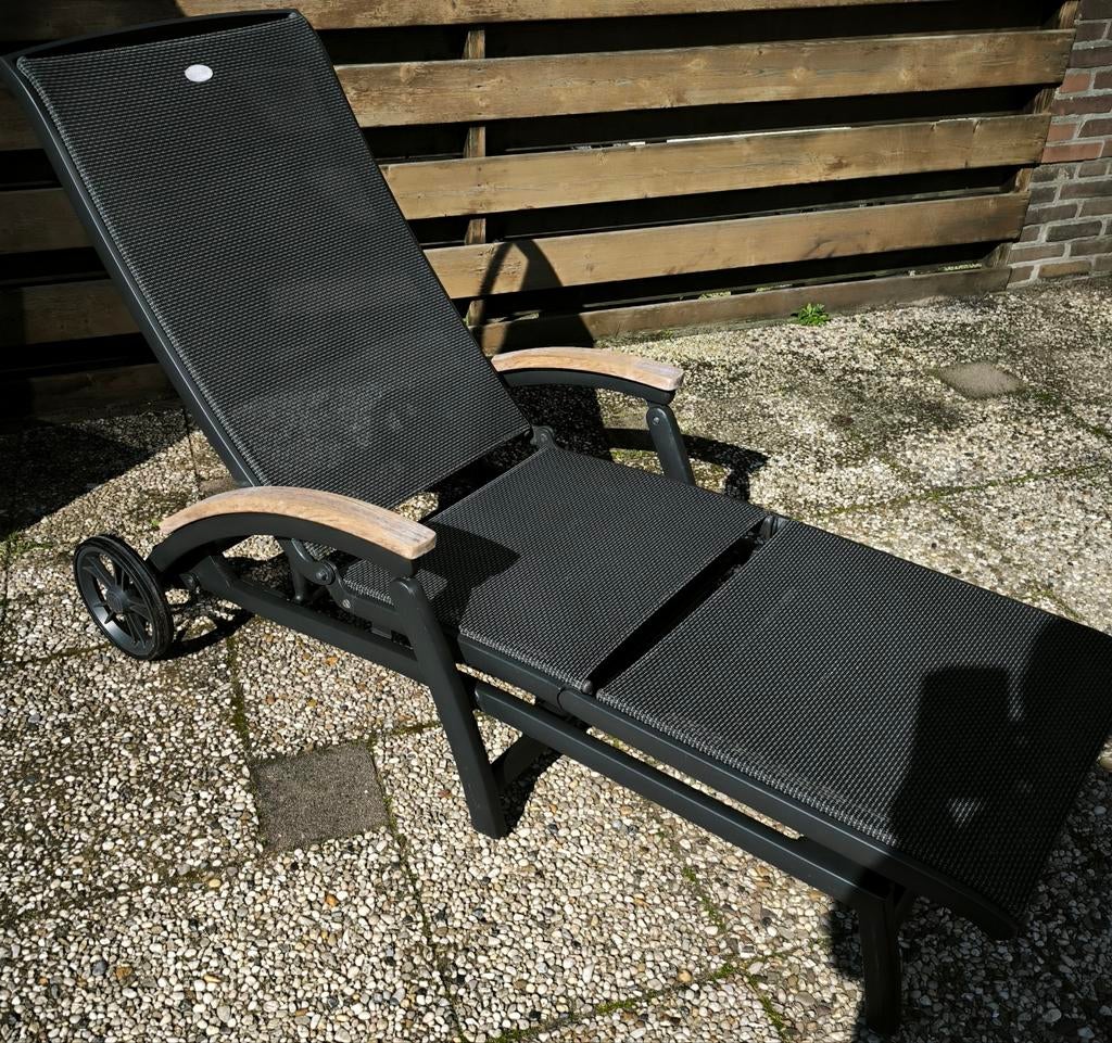 Hartman DaVinci ligbed., Tuin en Terras, Ligbedden, Ophalen of Verzenden, Zo goed als nieuw, Aluminium, Verstelbaar
