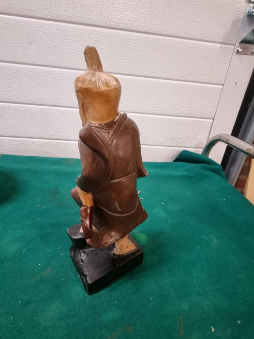 houten beeld houtsnijwerk monnik, Verzamelen, Beelden en Beeldjes, Ophalen of Verzenden