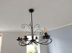 Zwarte kroonluchter met decoratieve kristallen, Ophalen, Gebruikt, Glas, Klassiek