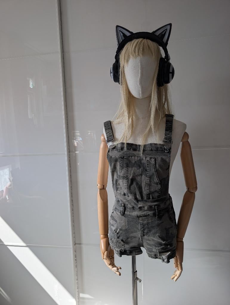 Stoere Camouflage Tuinbroek Short Denim, Kleding | Dames, Jumpsuits, New Yorker, Ophalen of Verzenden, Zo goed als nieuw, Maat 34 (XS) of kleiner