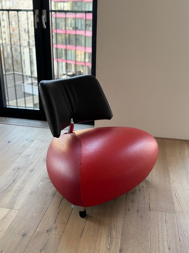 Leolux Pallone fauteuil - ”Big Mama” - Rood/bruin, Ophalen, 75 tot 100 cm, Zo goed als nieuw, 50 tot 75 cm