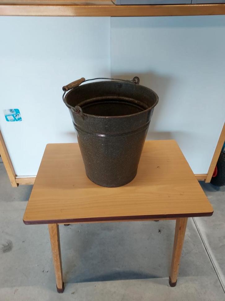 Vintage Emaille Emmer - 30cm Hoog, Antiek en Kunst, Antiek | Emaille, Ophalen