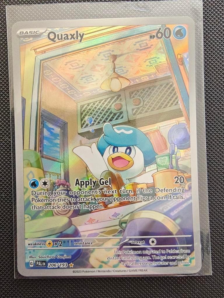 Pokémon Quaxly (206/193) Scarlet & Violet Paldea Evolved, Ophalen of Verzenden, Zo goed als nieuw, Losse kaart, Foil