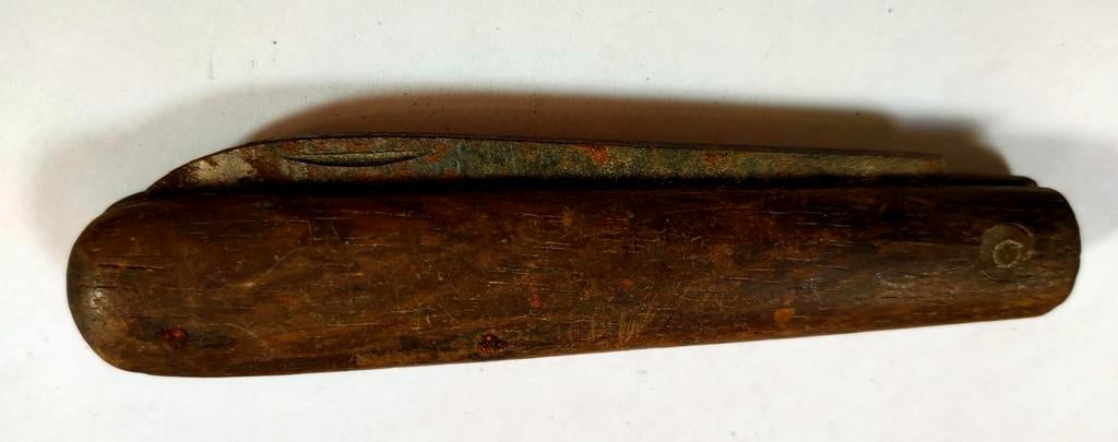 Vintage houten zakmes - Antiek verzamelobject, Ophalen of Verzenden