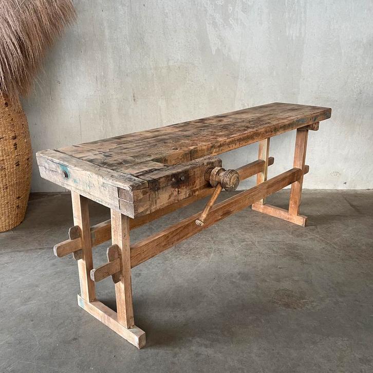Oude timmermans werkbank, dressoir, meubel,, Antiek en Kunst, Curiosa en Brocante, Ophalen