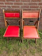 Oude Rode Theater Klapstoelen - 16 stuks, Ophalen, Gebruikt, Vintage, Theater, Industrieel, Stof