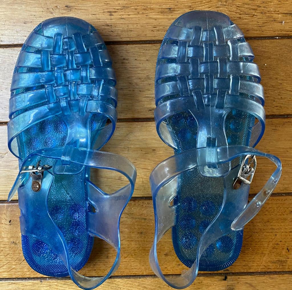 Rubber kinderschoentjes, blauw, maar 35, Kinderen en Baby's, Kinderkleding | Kinder-zwemkleding, Ophalen of Verzenden, Gebruikt