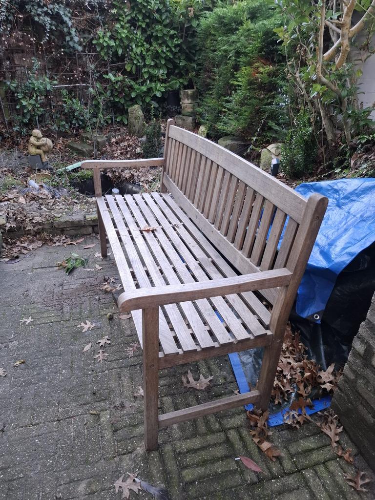 Houten tuinbank 150cm breed, Tuin en Terras, Ophalen, Gebruikt, Hout