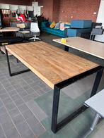 INDUSTRIËLE EETTAFEL MANGOHOUT ZWART ONDERSTEL, Ophalen, Gebruikt, Overige materialen, 50 tot 100 cm