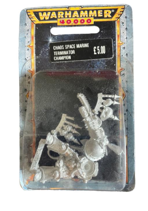 Warhammer 40K Chaos Space Marines Terminator Champion, Hobby en Vrije tijd, Wargaming, Zo goed als nieuw, Warhammer, Ophalen of Verzenden