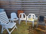 Diverse kunststof stoelen voor buiten, Ophalen, Gebruikt, Aluminium, Verstelbaar