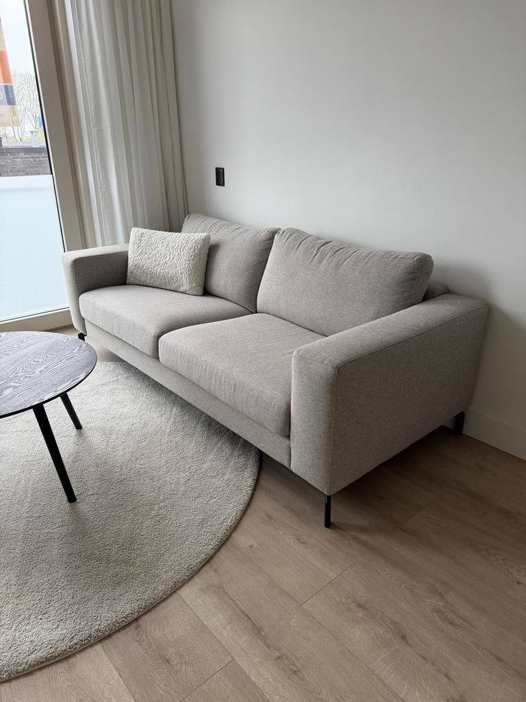 Bank (3-zits + hocker) Pronto wonen kleur:zand, Ophalen of Verzenden, Zo goed als nieuw