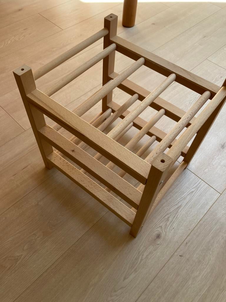 Beukenhouten wijnrek voor 9 flessen, Ophalen, Zo goed als nieuw, Minder dan 50 cm