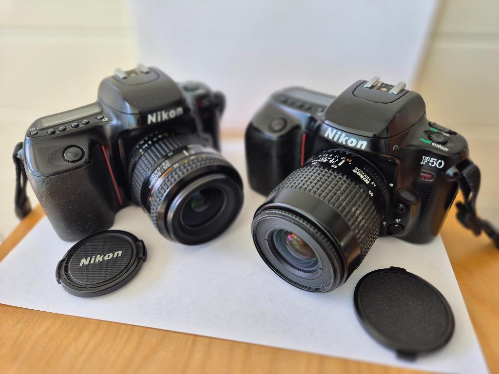 Twee maal Nikon F50 met 35-80mm lens, Audio, Tv en Foto, Fotocamera's Analoog, Gebruikt, Spiegelreflex, Nikon, Verzenden