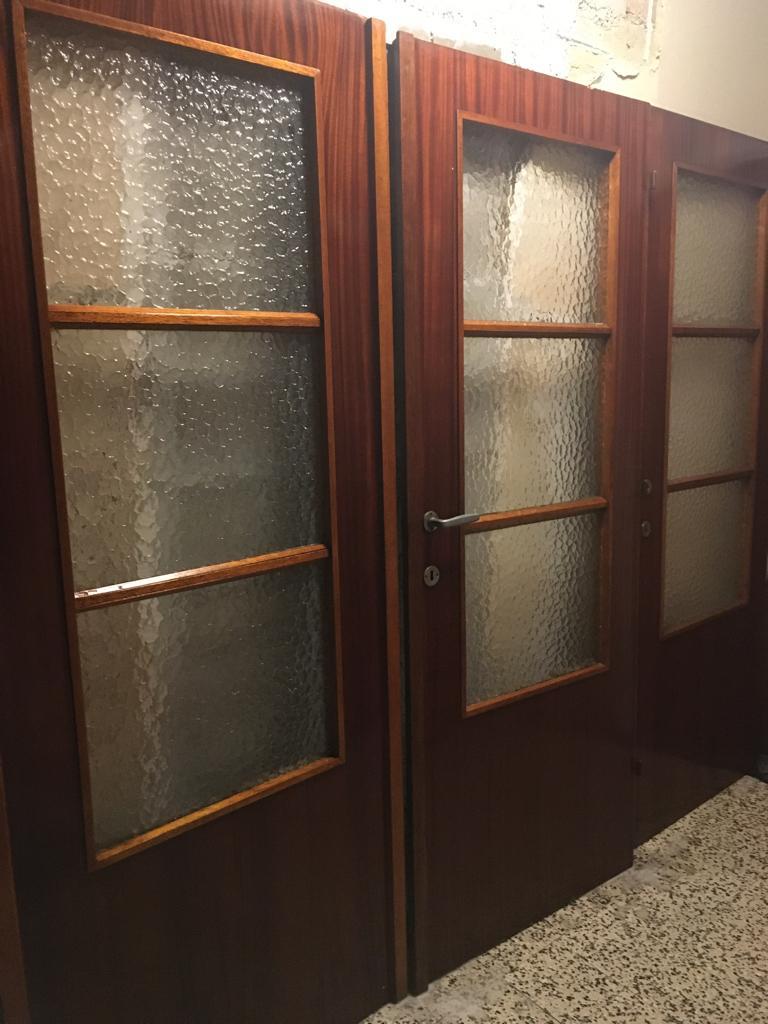 3 Deuren Meranti glas, Doe-het-zelf en Verbouw, Deuren en Horren, Ophalen, Gebruikt, Binnendeur, 200 tot 215 cm