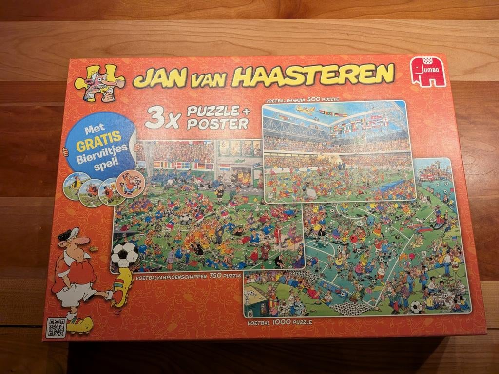 Jan van Haasteren 3x puzzel + poster voetbal, Ophalen of Verzenden