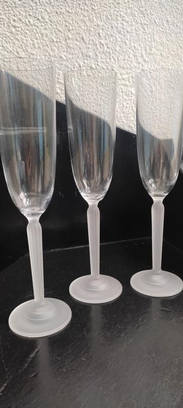 Spiegelau kristallen glazen op "frosted" voetstuk., Verzamelen, Glas en Borrelglaasjes, Ophalen of Verzenden, Zo goed als nieuw