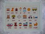Borduurwerk "Taart-poes-hok..", Ophalen of Verzenden, Gebruikt, Handborduren, Onderdeel of Toebehoren