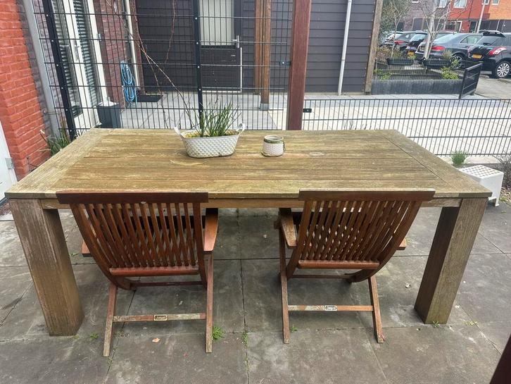 Teak tuintafel, Tuin en Terras, Tuintafels, Gebruikt, Rechthoekig, Teakhout, Ophalen