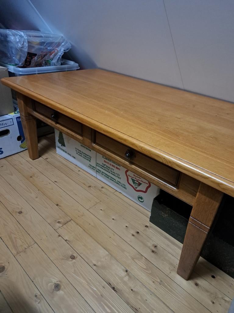 Salontafel eiken, Gebruikt, 100 tot 150 cm, Rechthoekig, 50 tot 100 cm