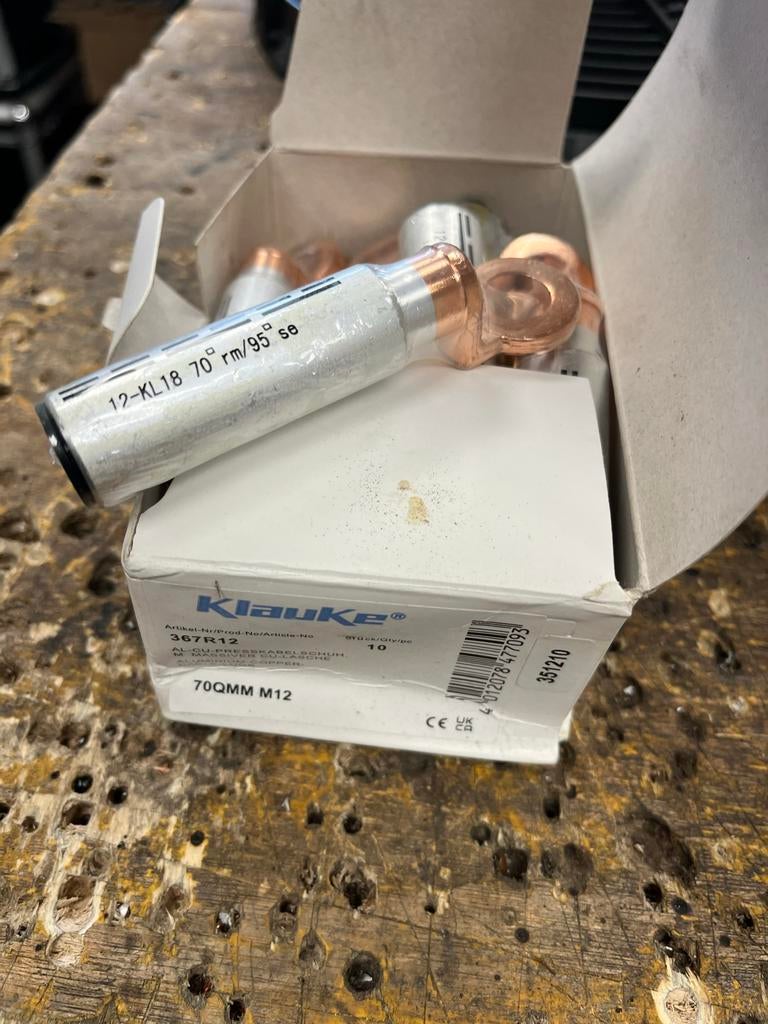 Klauke Aluminium/Koper Kabelschoen 70mm² M12 367R12, Ophalen, Nieuw, Overige typen