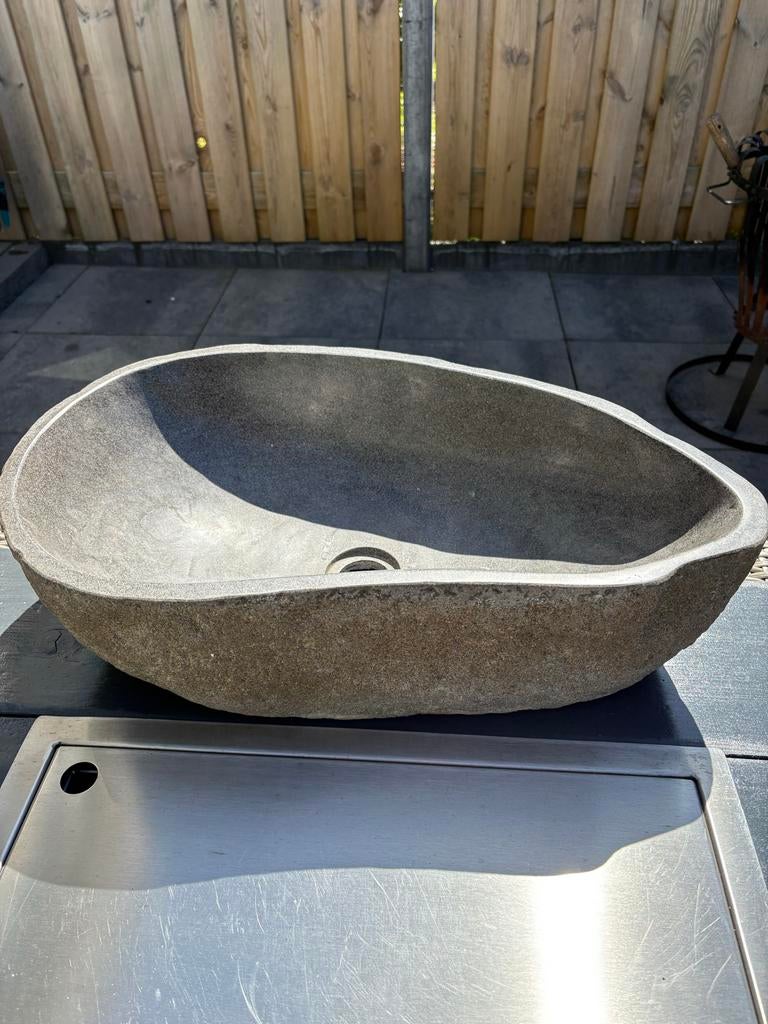 Te koop Nieuwe stenen spoelbak 60x30cm - Kleine beschadiging, Huis en Inrichting, Ophalen, Nieuw, Grijs, Overige typen