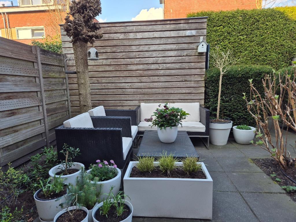 Loungeset buiten, Tuin en Terras, Tuinsets en Loungesets, Ophalen, 4 zitplaatsen, Kunststof, Loungeset