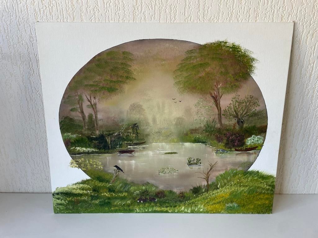 Schilderij De Bewoners aan de Waterkant Gerda Slingerland, Ophalen