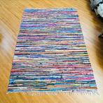 Kleurrijk geweven vloerkleed lappenkleed 235/170 cm, Huis en Inrichting, Stoffering | Tapijten en Kleden, Gebruikt, Vintage ibiza