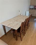 Eettafel met 6 stoelen - Goede staat, Ophalen, Gebruikt, 50 tot 100 cm, Vijf personen of meer