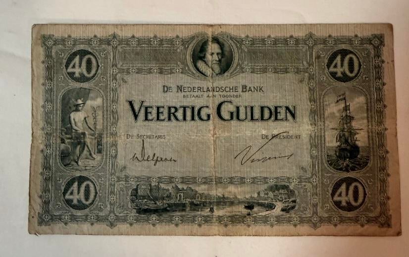 40 Gulden biljet. Schaars, Postzegels en Munten, Bankbiljetten | Nederland, Ophalen of Verzenden, Los biljet