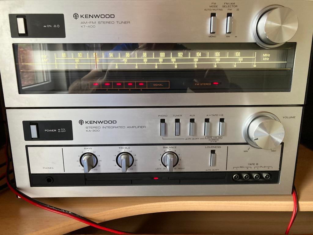 Kenwood kt 400 tuner en ka 300 versterker, stereo, vintage, Ophalen, Gebruikt, Minder dan 60 watt, Overige merken